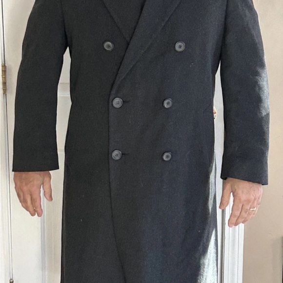 Ralph Lauren Mens Double Breasted Charcoal Gray  Wool Over Coat sz 48 - Picture 4 of 5